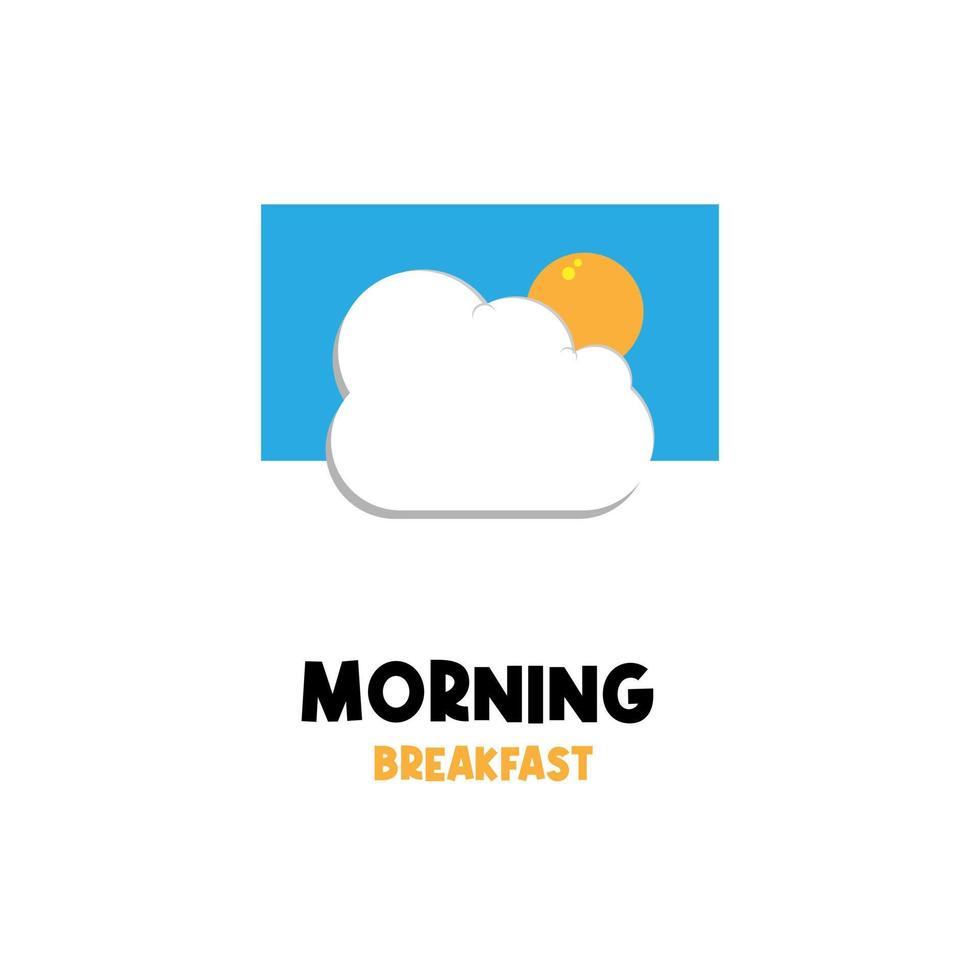 logotipo de ilustración de huevo de nube de desayuno vector