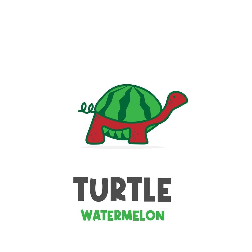 logotipo de ilustración de icono de sandía de tortuga vector