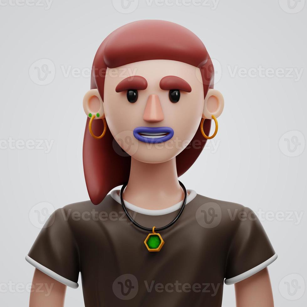 Premium Female Human Character 3d rendering on isolated background photo