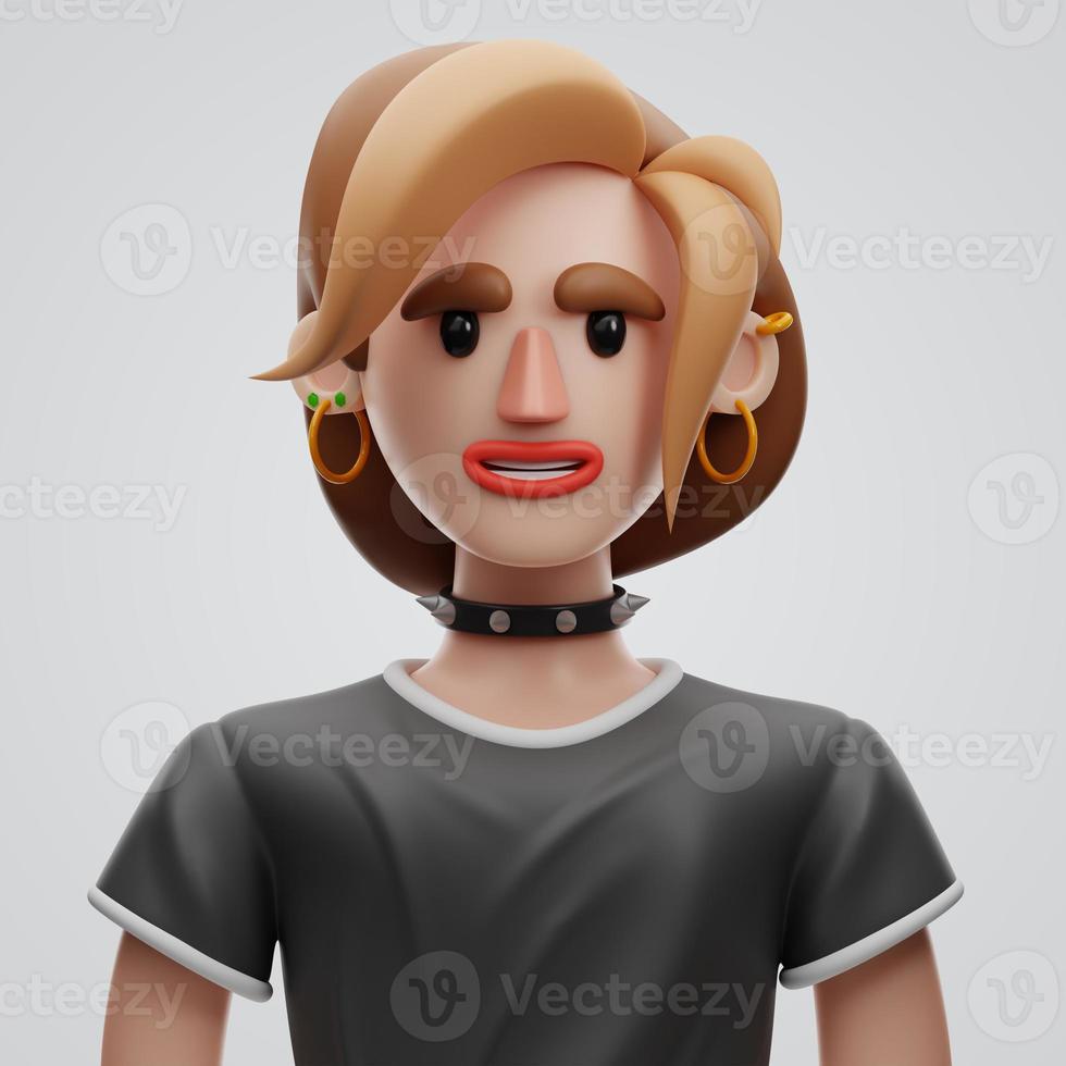 Premium Female Human Character 3d rendering on isolated background photo