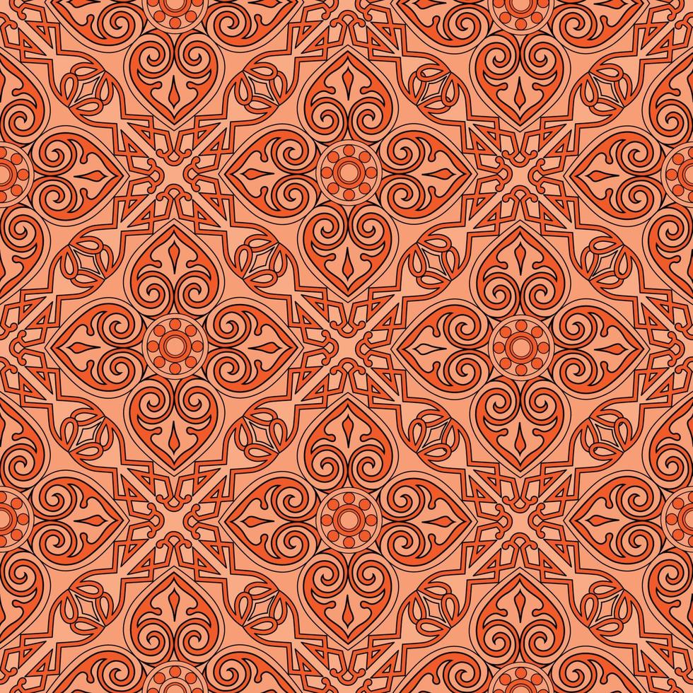 patrón floral abstracto sin fisuras. fondo ornamental floral de mosaico. ornamento musulmán en estilo árabe oriental, textil, papel tapiz o diseño de fondo de paquete vector