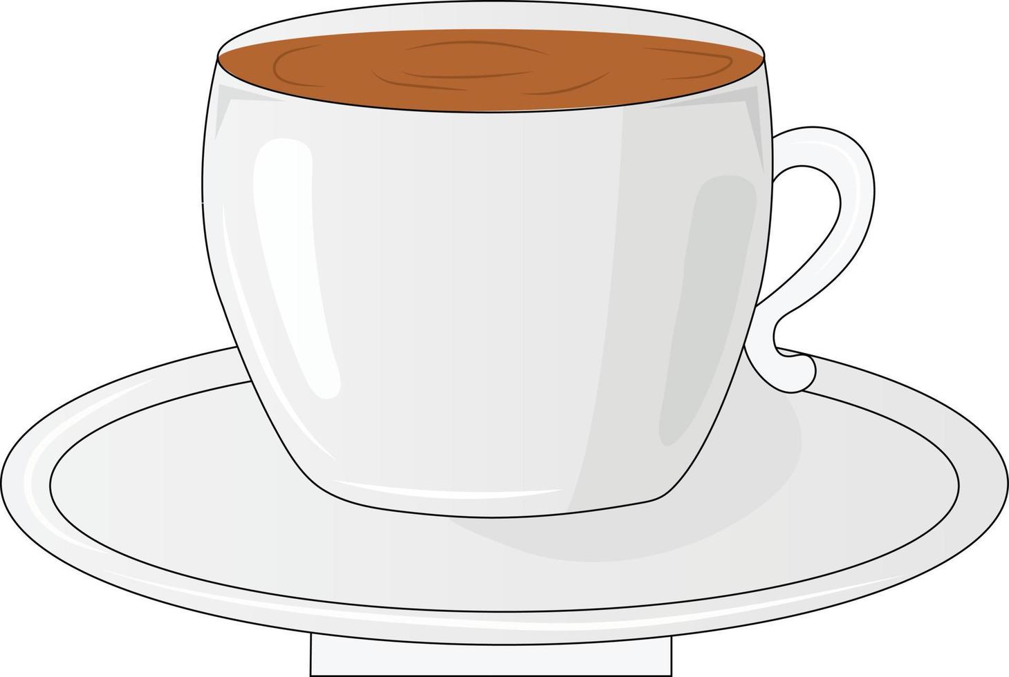 Tea Cup Plate Vector Illustration