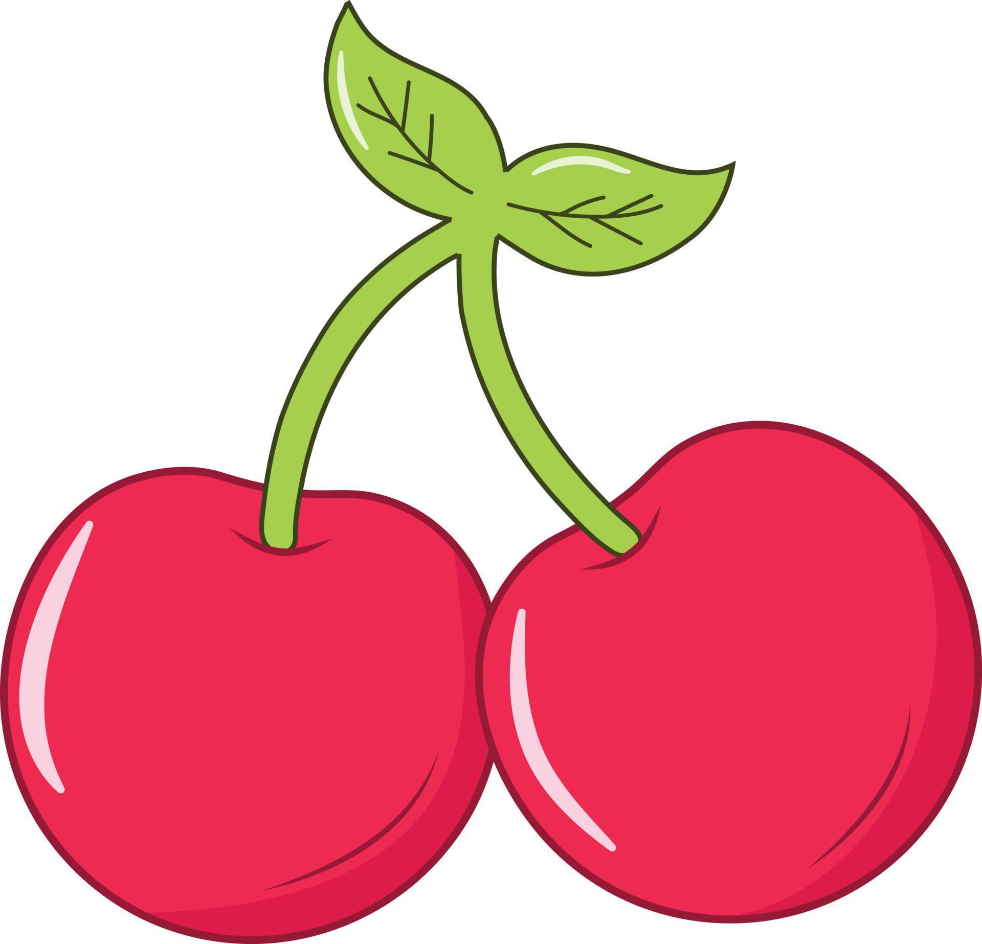 Cherry Clip Art Vector Illustration 8085926 Vector Art at Vecteezy