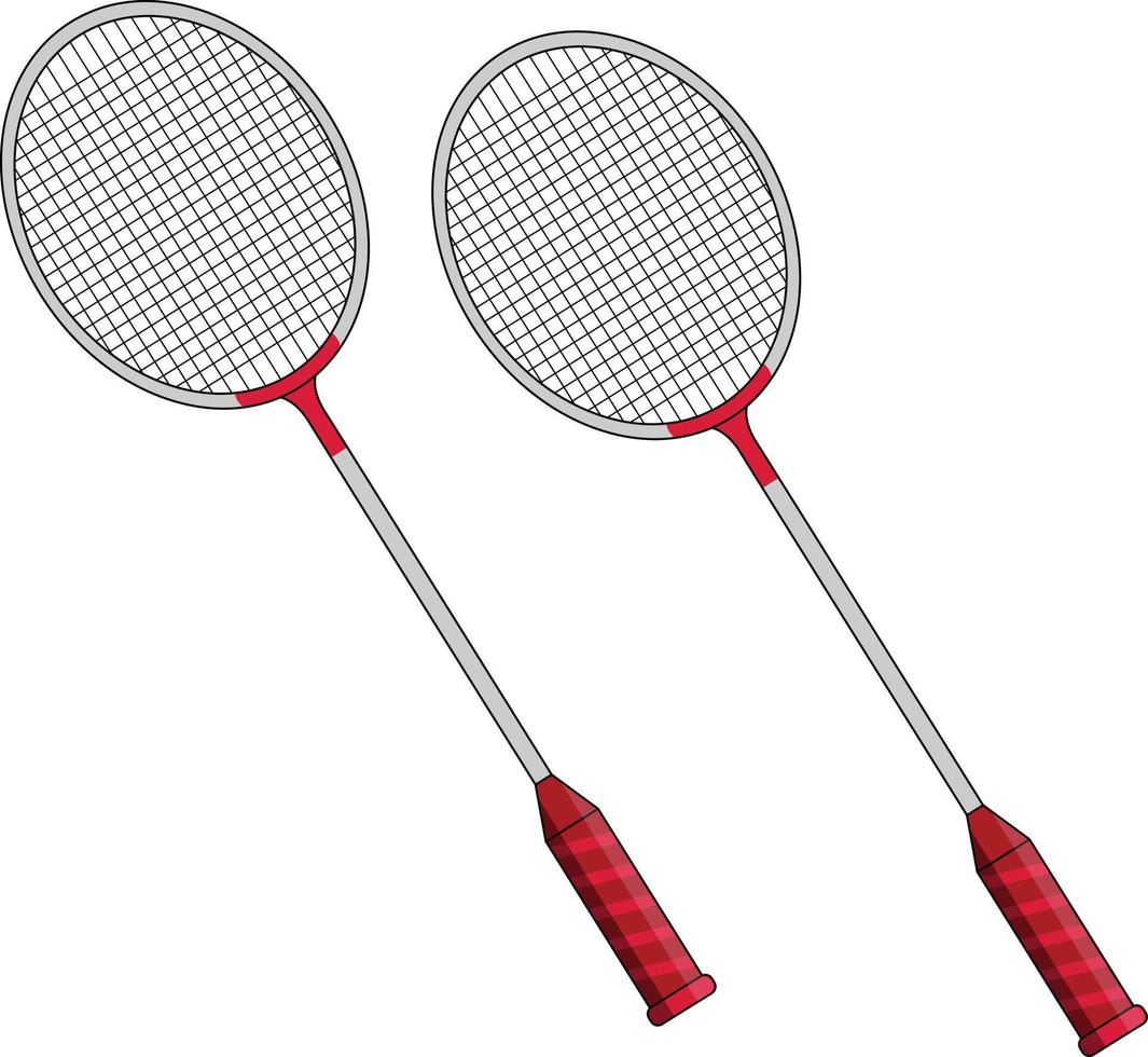 Badminton Racket Pair Vector Illustration