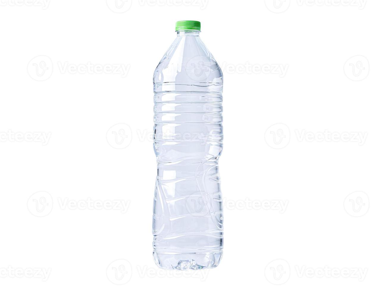 Plastic water bottle isolated on white background with clipping path. photo