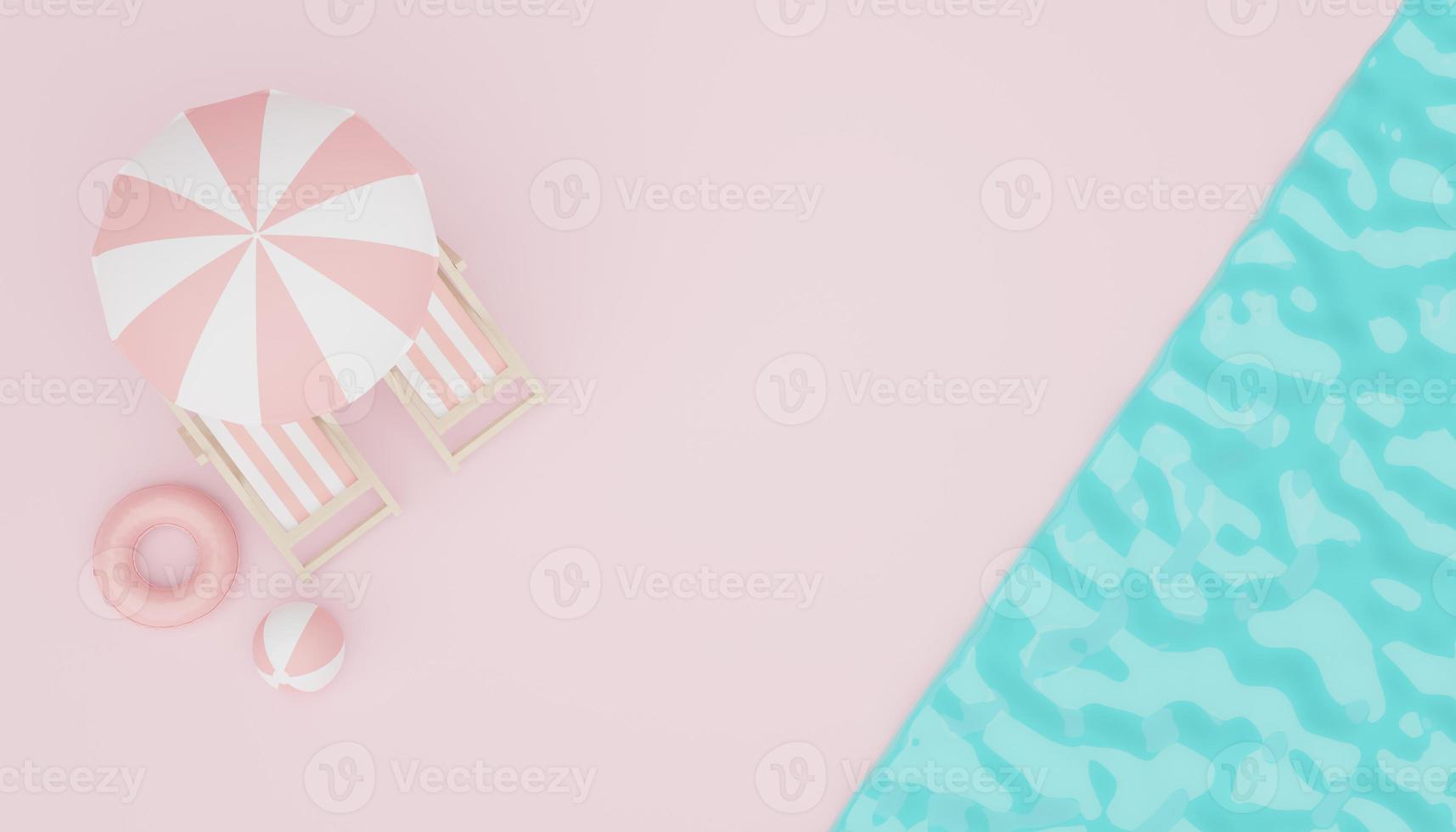 3d render of Abstract minimal  display podium for showing products or cosmetic presentation with summer beach scene. Summer time. photo