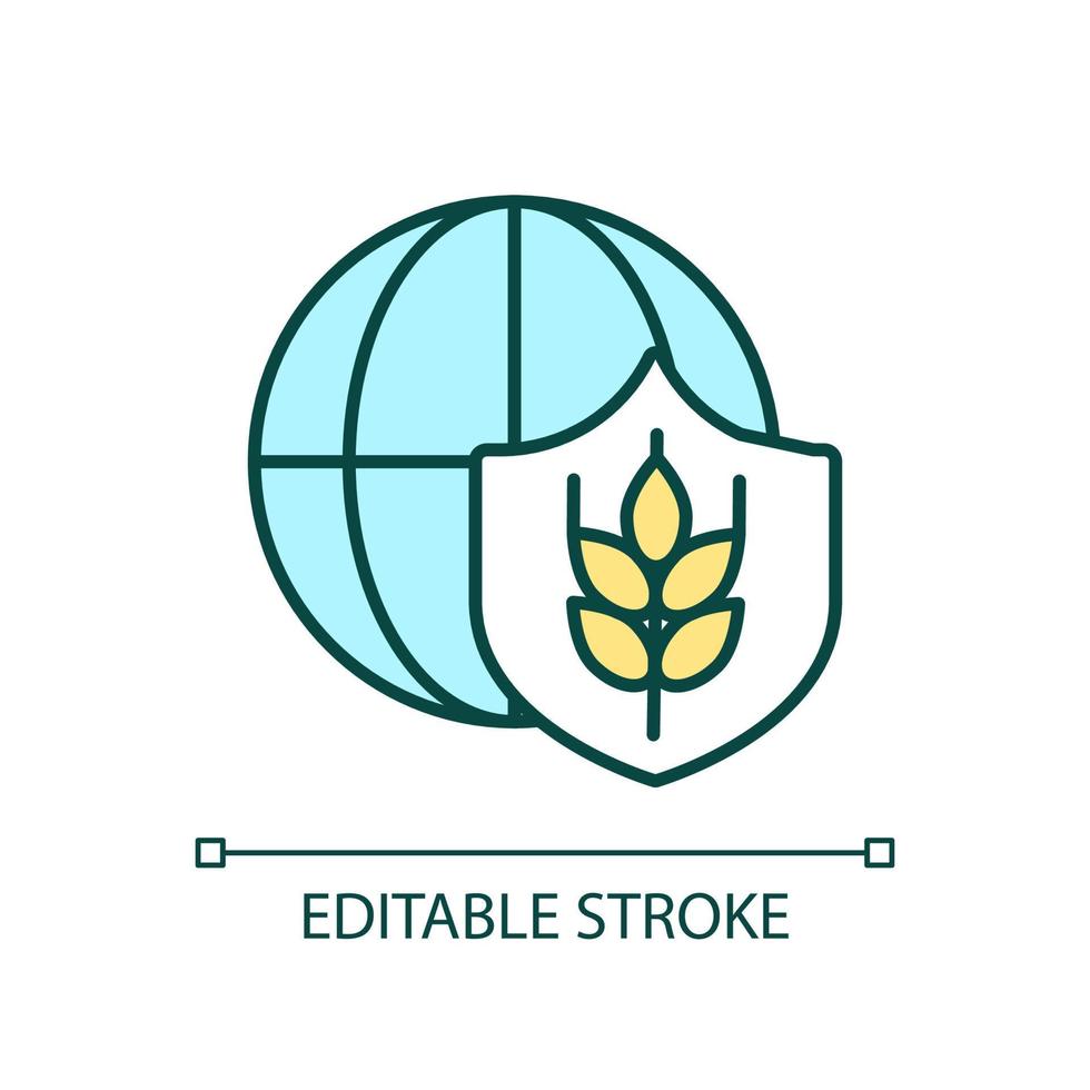 Global food security RGB color icon. Available and accessible products. Affordable nourishment. Isolated vector illustration. Simple filled line drawing. Editable stroke.
