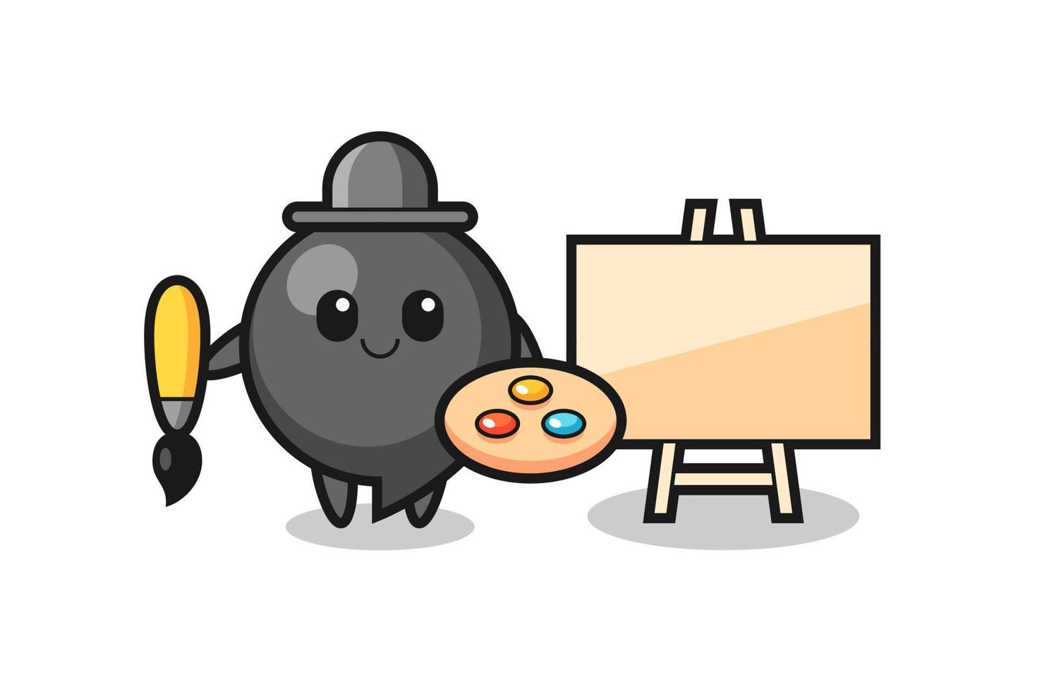 Illustration of comma symbol mascot as a painter vector