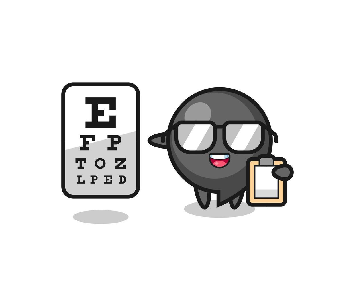 Illustration of comma symbol mascot as an ophthalmology vector