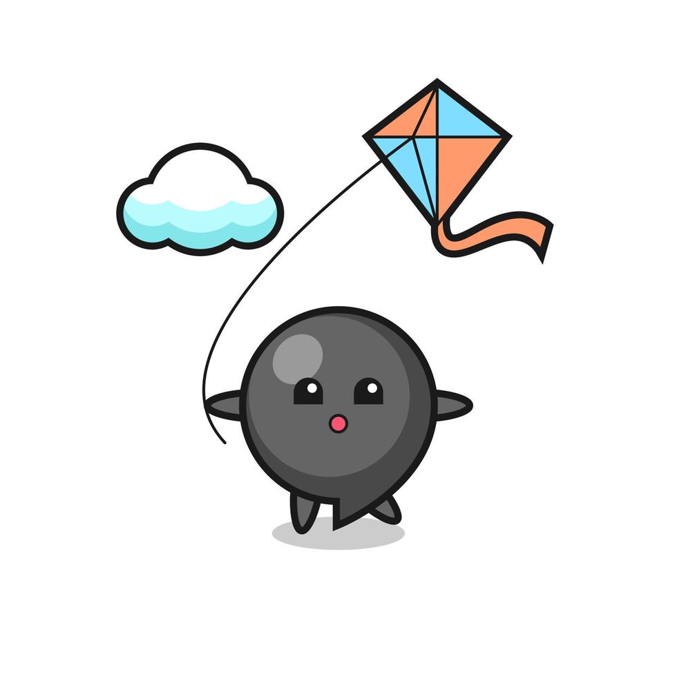 comma symbol mascot illustration is playing kite vector