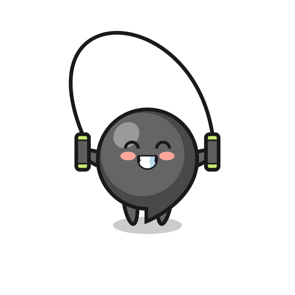 comma symbol character cartoon with skipping rope vector