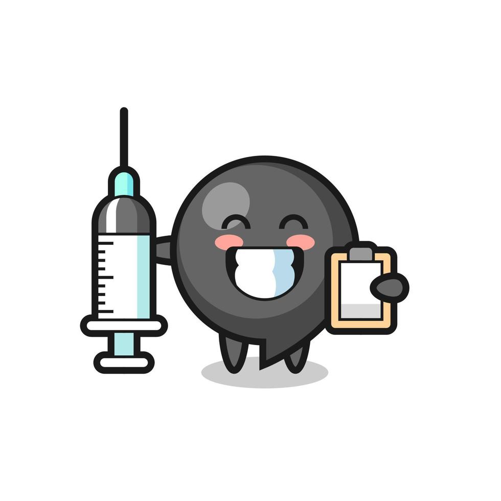 ilustración de mascota del símbolo de coma como médico vector