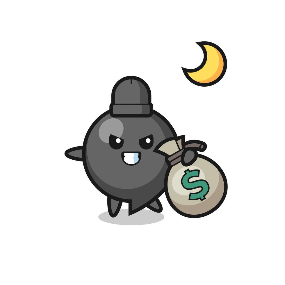 Illustration of comma symbol cartoon is stolen the money vector