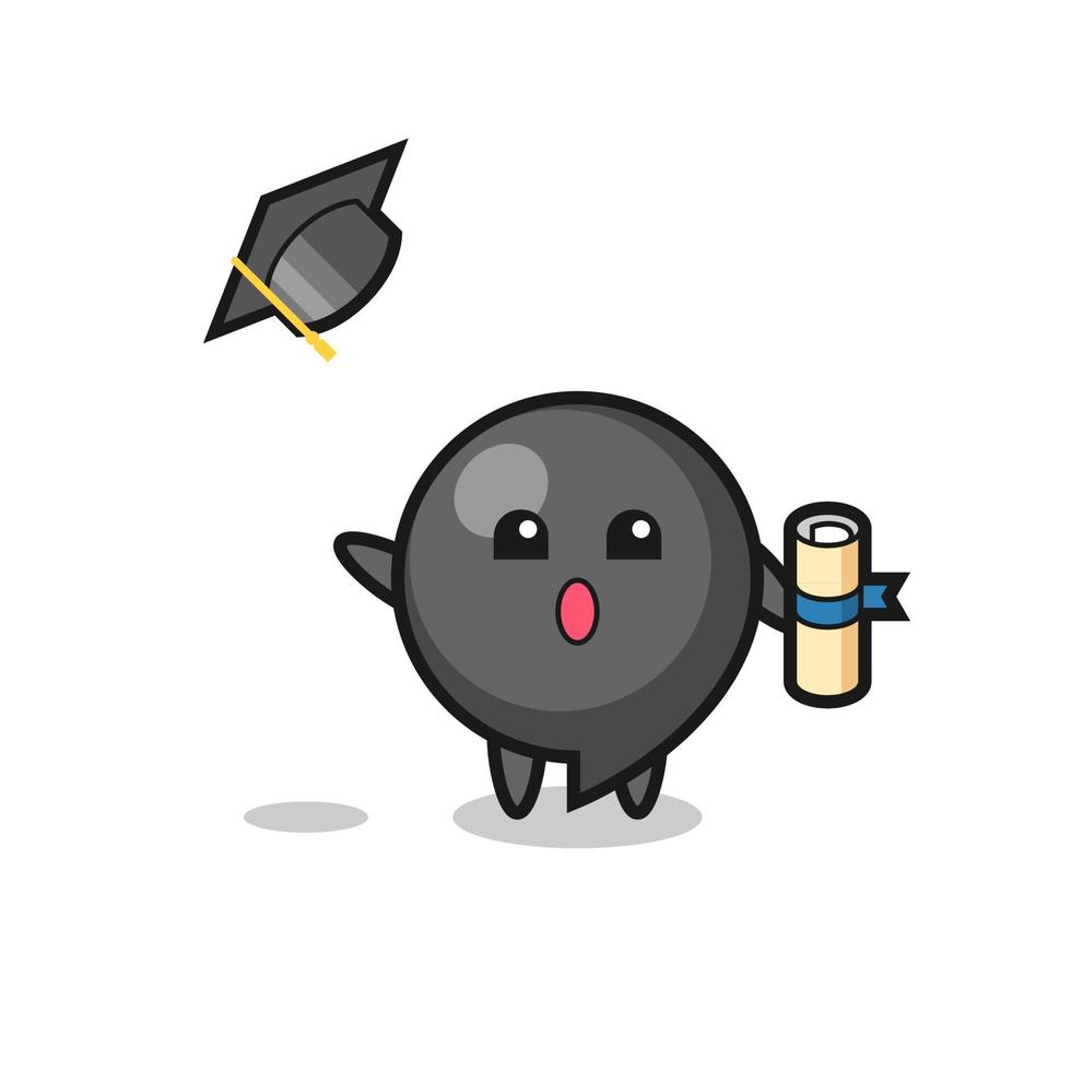 Illustration of comma symbol cartoon throwing the hat at graduation vector