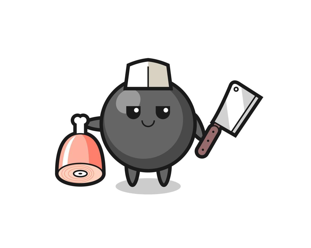 Illustration of dot symbol character as a butcher vector