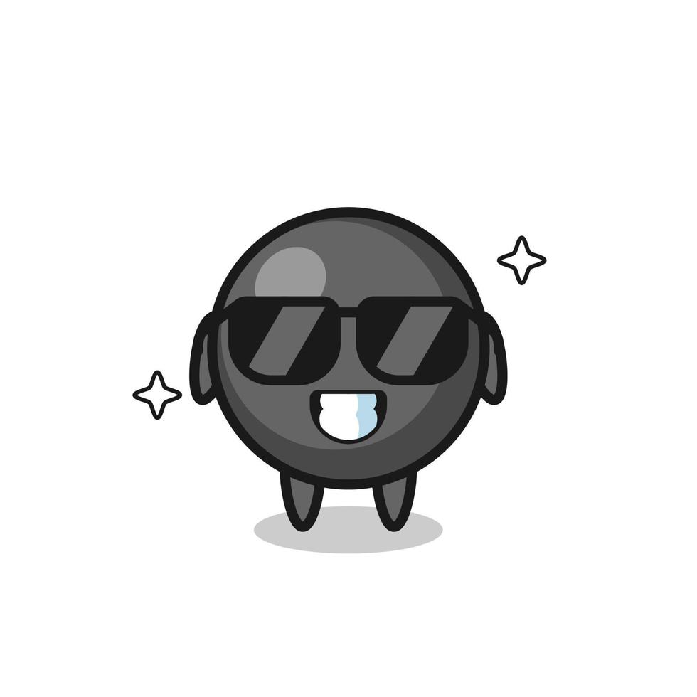 Cartoon mascot of dot symbol with cool gesture vector
