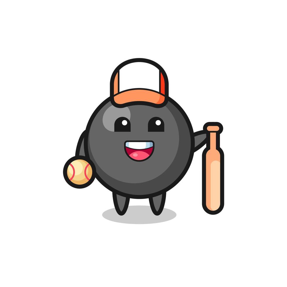 Cartoon character of dot symbol as a baseball player vector