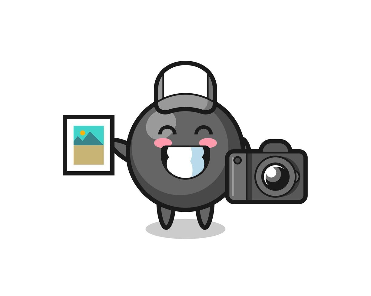 ilustración de personaje del símbolo de punto como fotógrafo vector