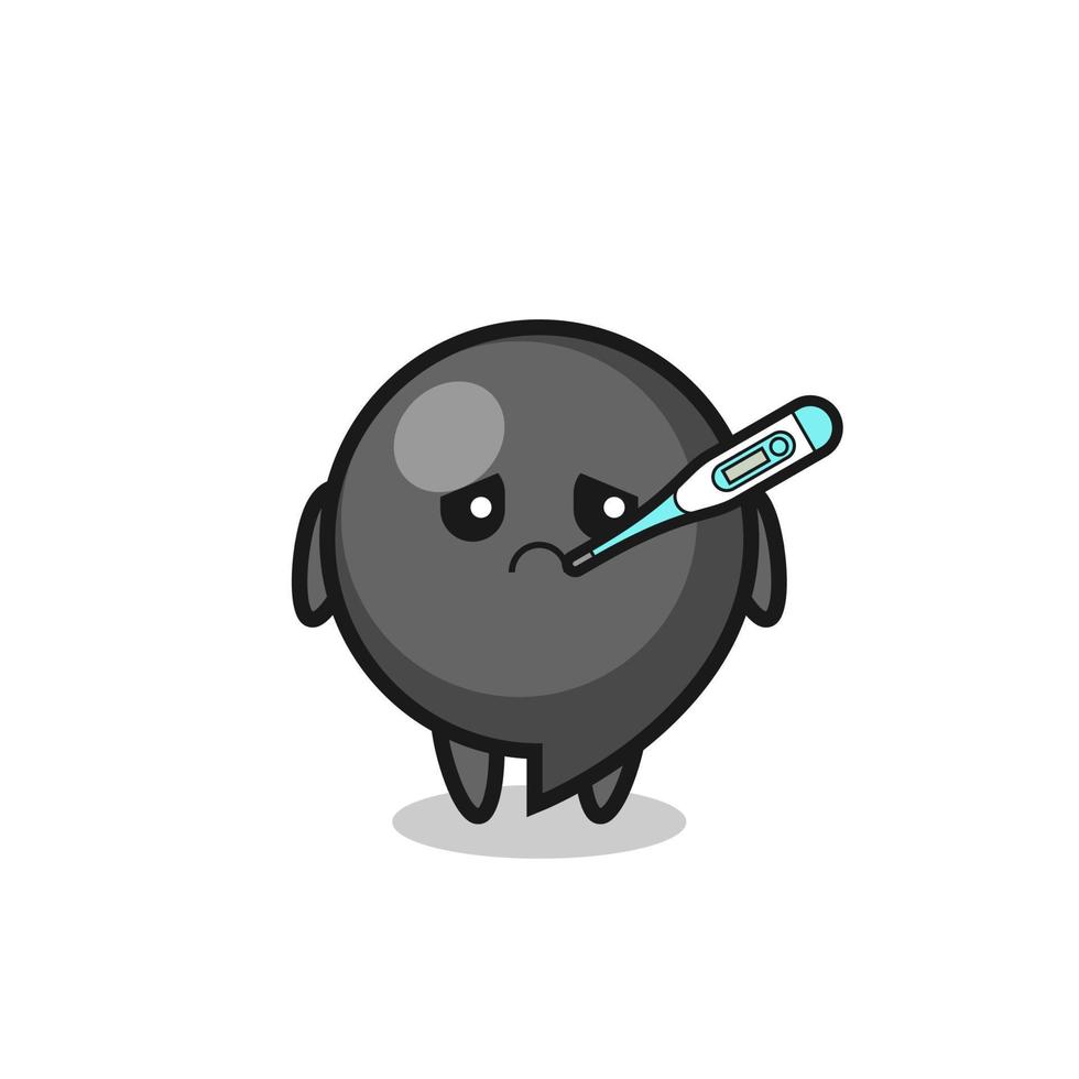 comma symbol mascot character with fever condition vector