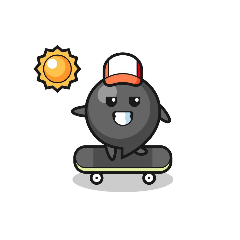 comma symbol character illustration ride a skateboard vector