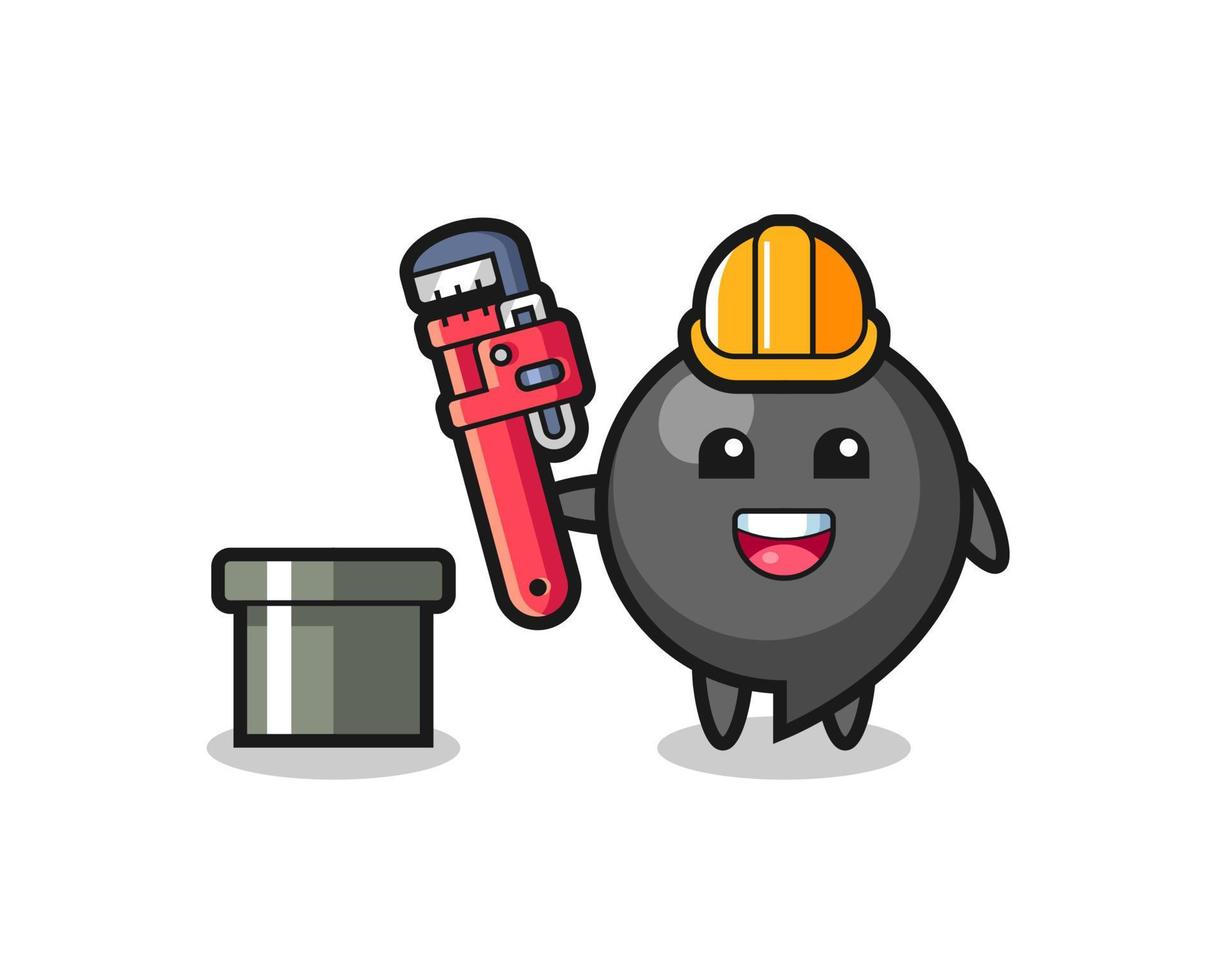 Character Illustration of comma symbol as a plumber vector