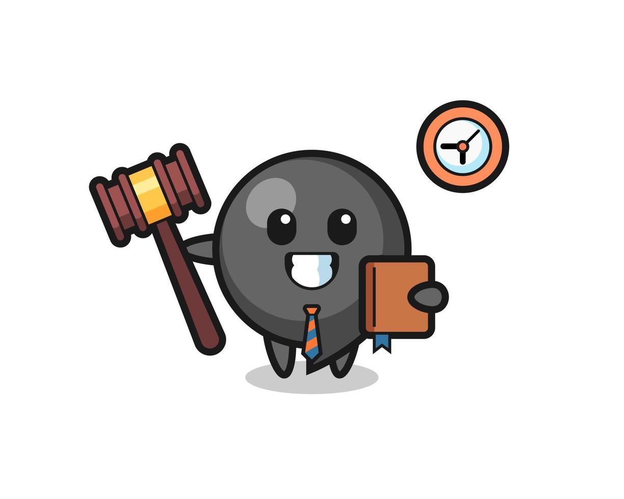 Mascot cartoon of comma symbol as a judge vector