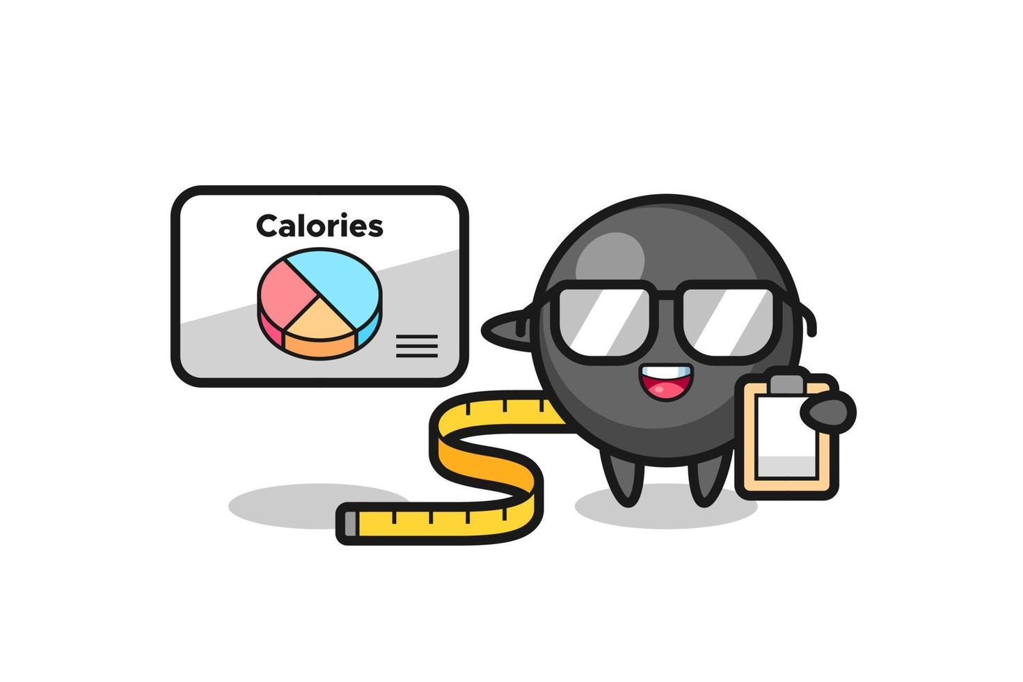 Illustration of dot symbol mascot as a dietitian vector