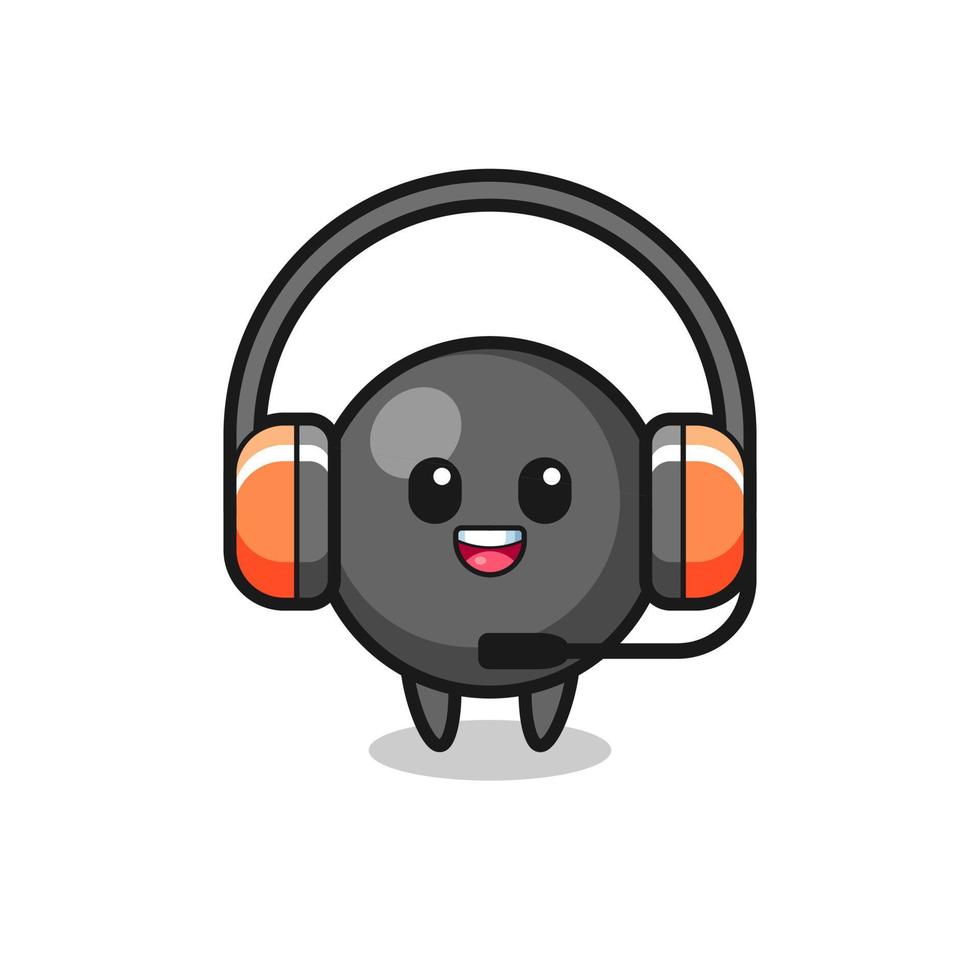 Cartoon mascot of dot symbol as a customer service vector