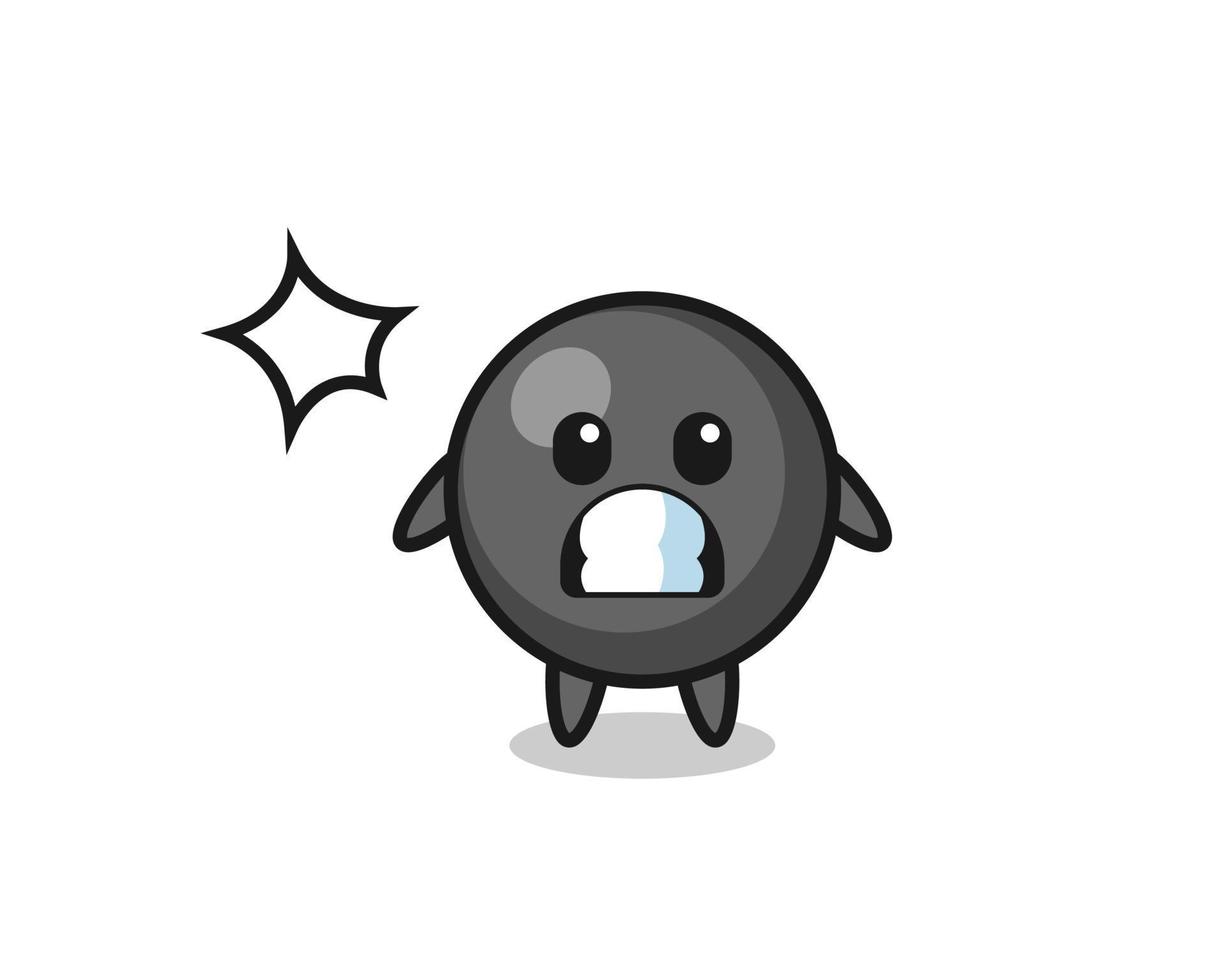 dot symbol character cartoon with shocked gesture vector