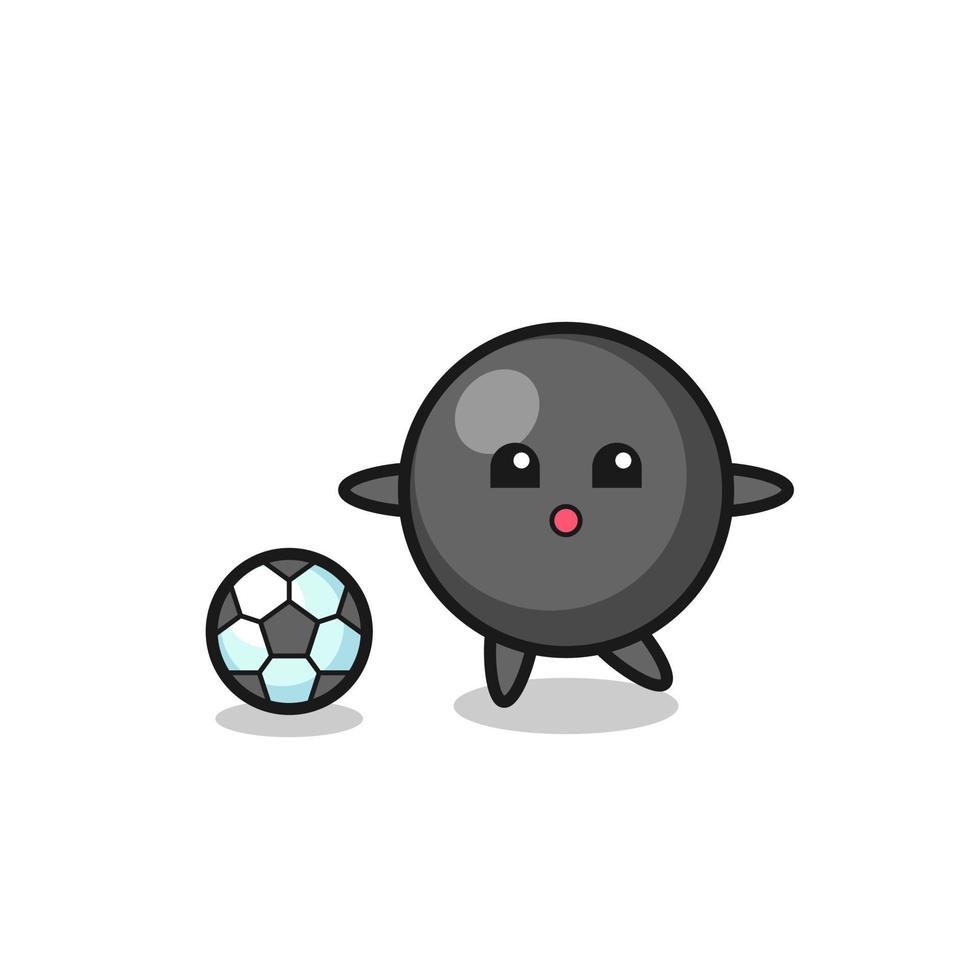 Illustration of dot symbol cartoon is playing soccer vector