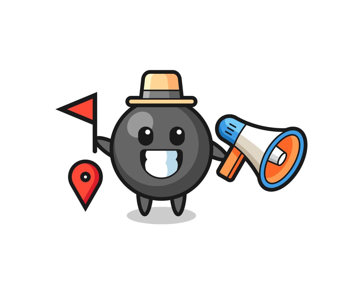 Character cartoon of dot symbol as a tour guide vector