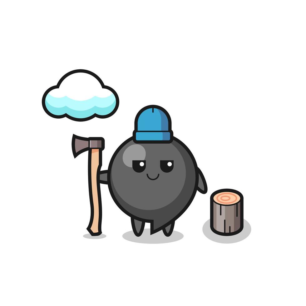 Character cartoon of comma symbol as a woodcutter vector
