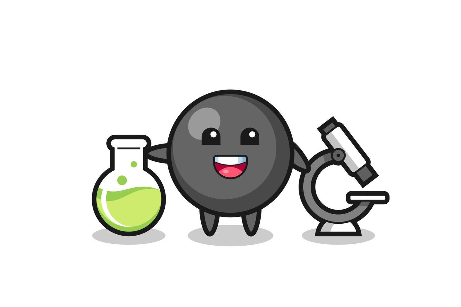 Mascot character of dot symbol as a scientist vector