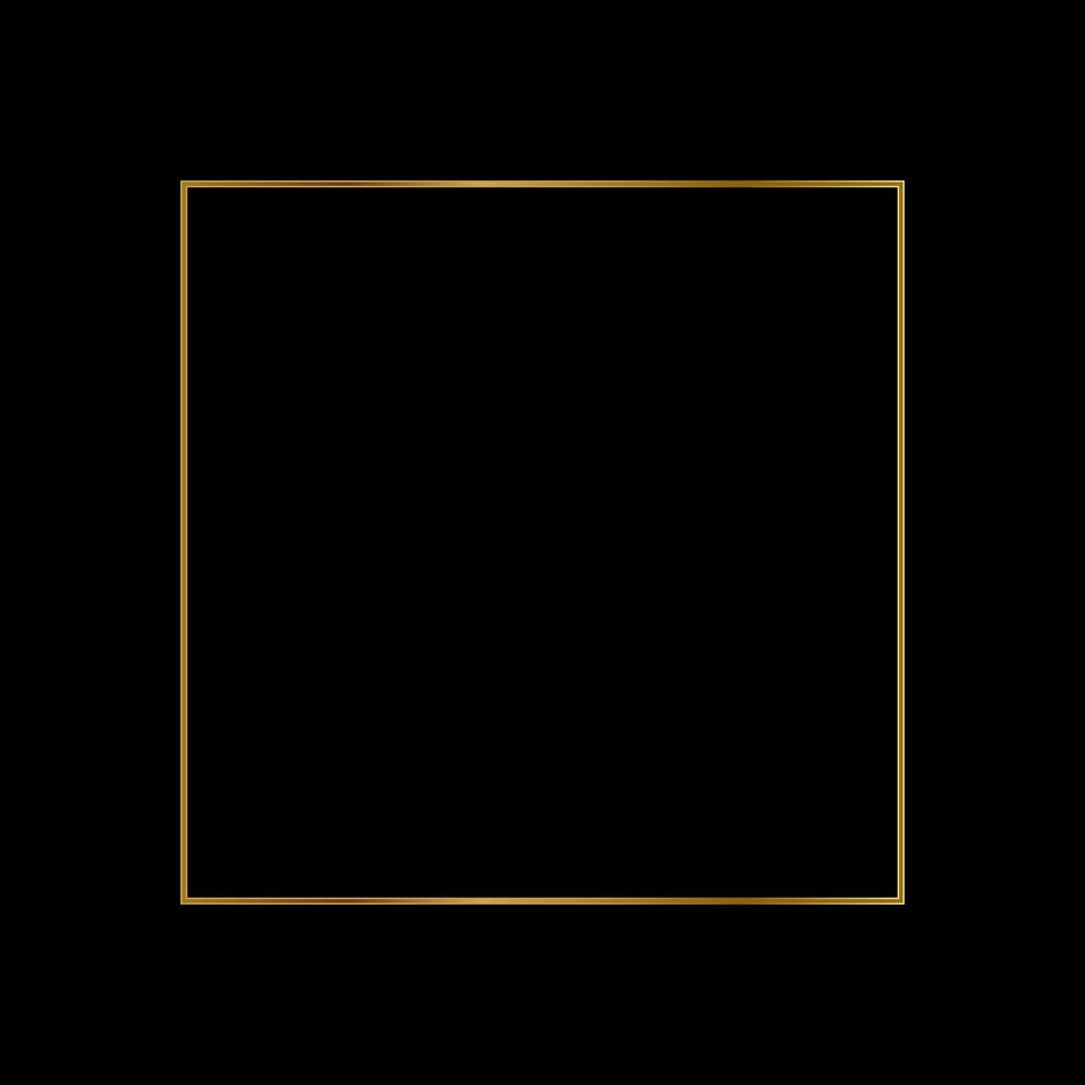 Square Golden Frame on The Black Background vector