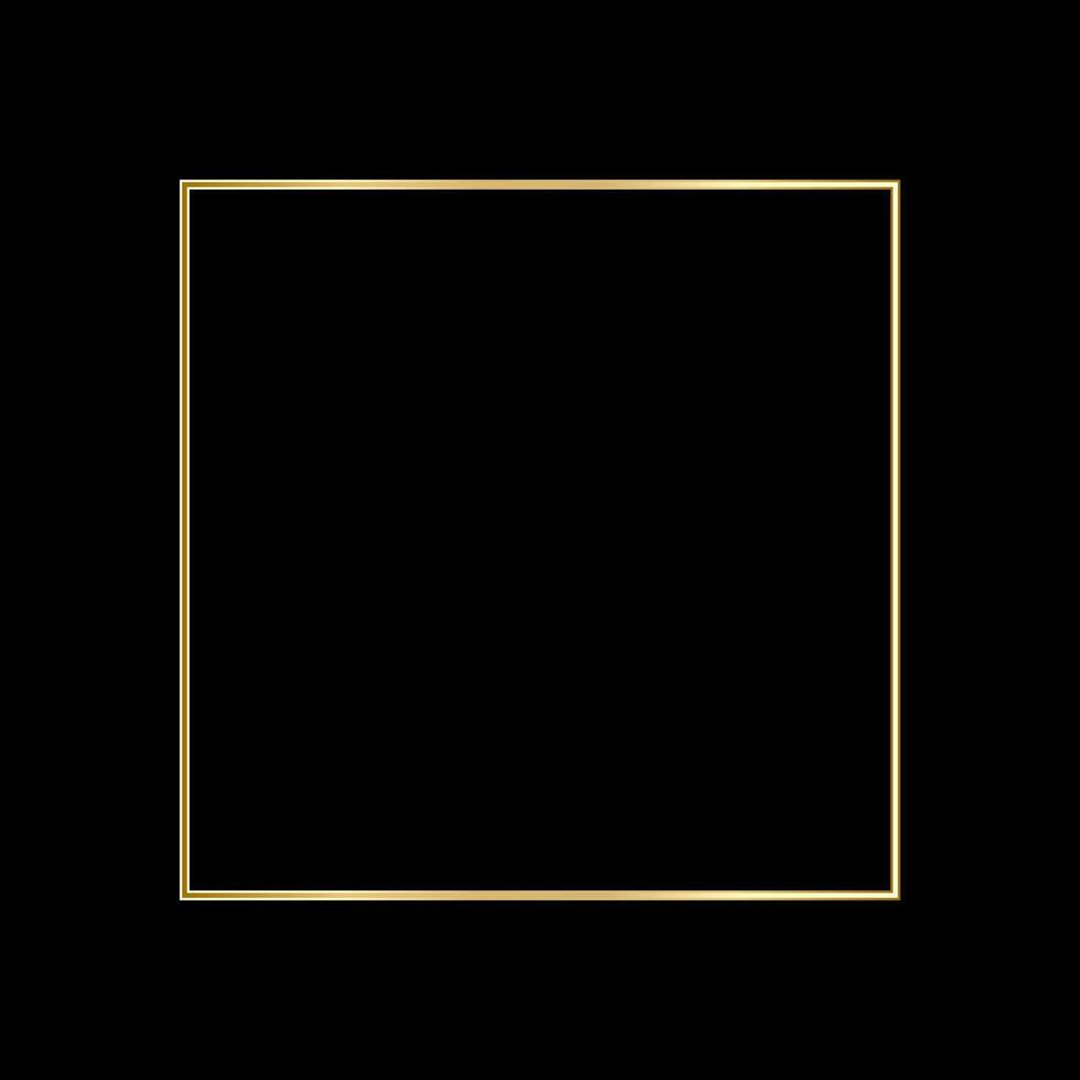 Square Golden Frame on The Black Background vector