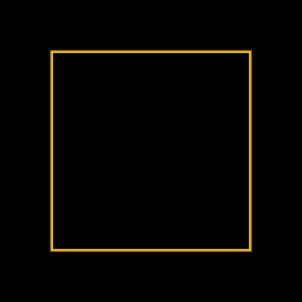 marco dorado cuadrado sobre el fondo negro vector