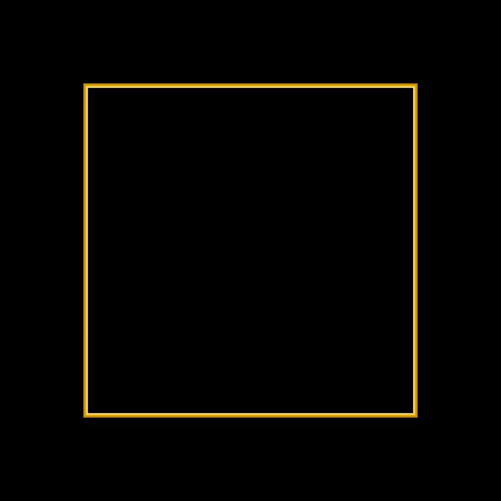 Square Golden Frame on The Black Background vector