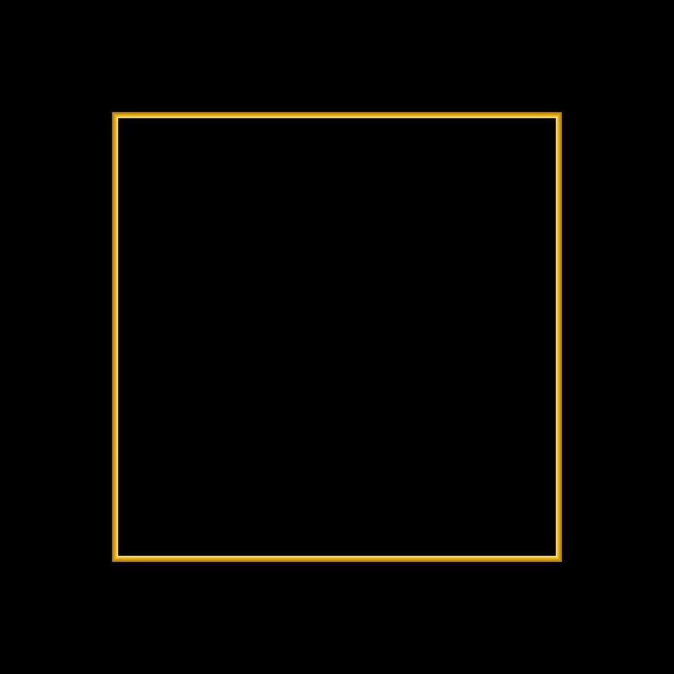 Square Golden Frame on The Black Background vector