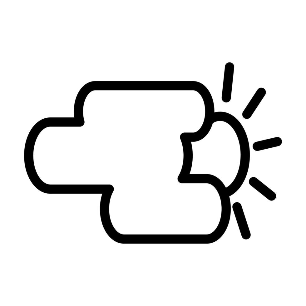 ilustración vectorial gráfico de icono parcialmente nublado vector