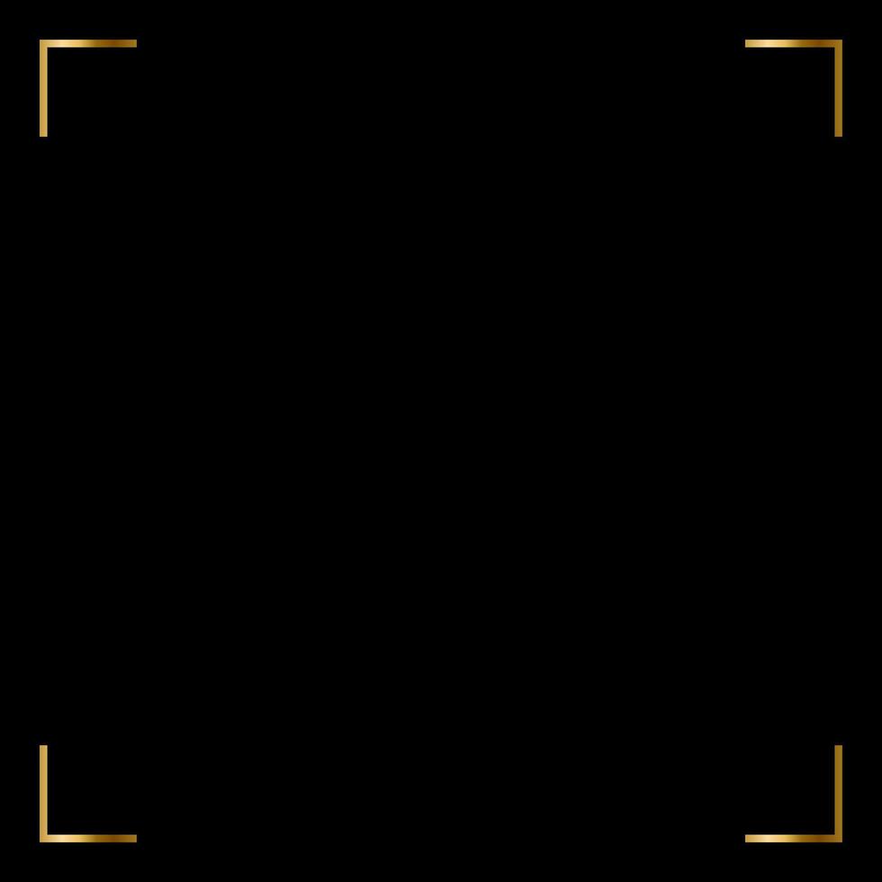 Square Golden Frame on The Black Background. EPS10 vector