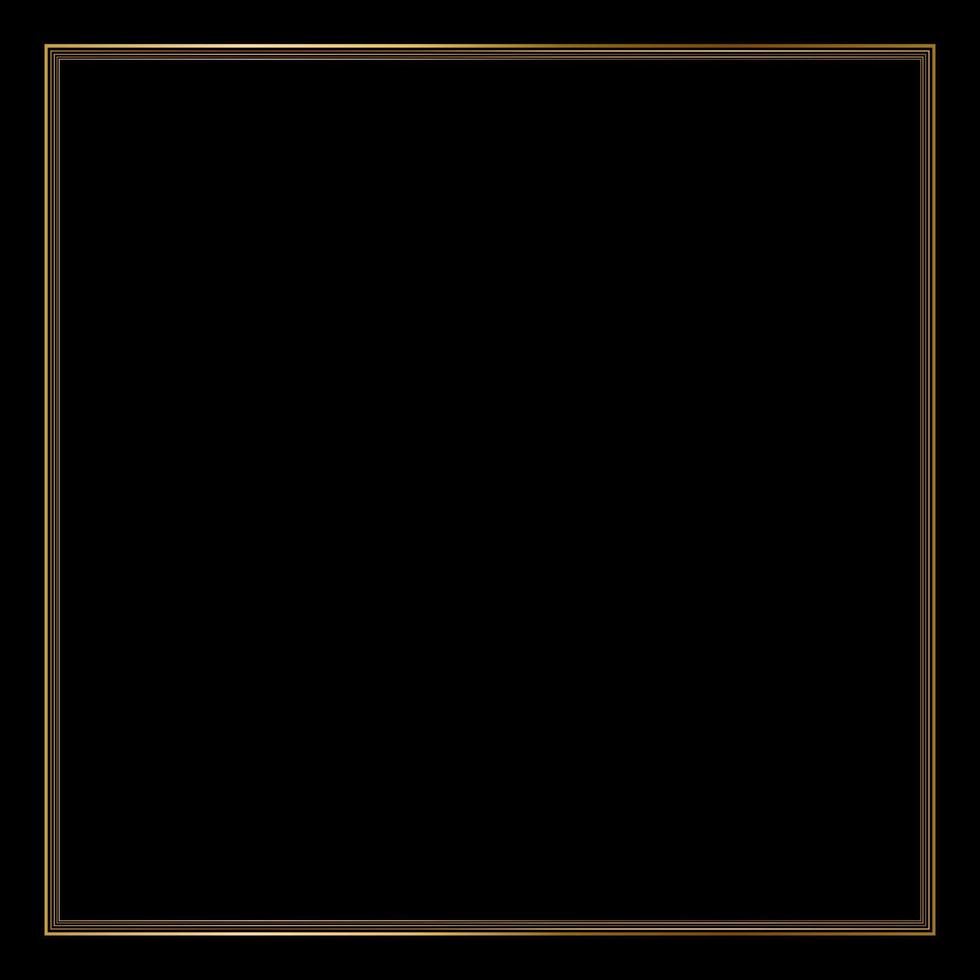 Square Golden Frame on The Black Background. EPS10 vector