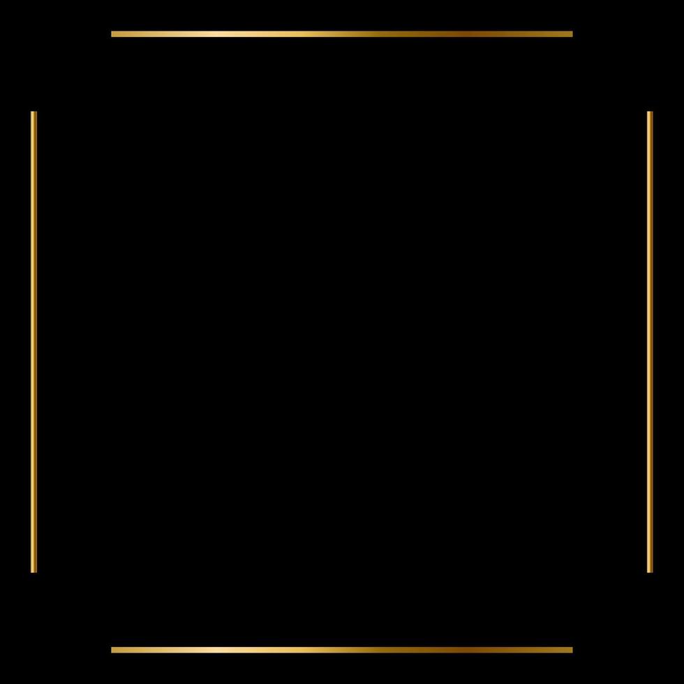 Square Golden Frame on The Black Background. EPS10 vector
