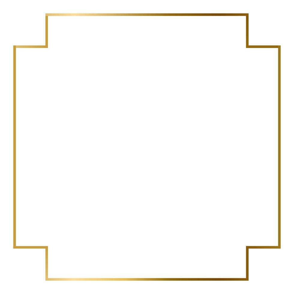 Square Golden Frame on The White Background. EPS10 vector