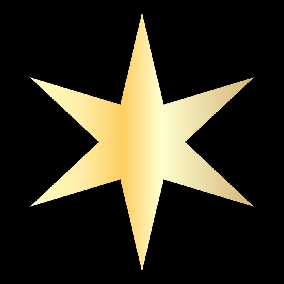 Golden Star on The Black Background. EPS10 vector