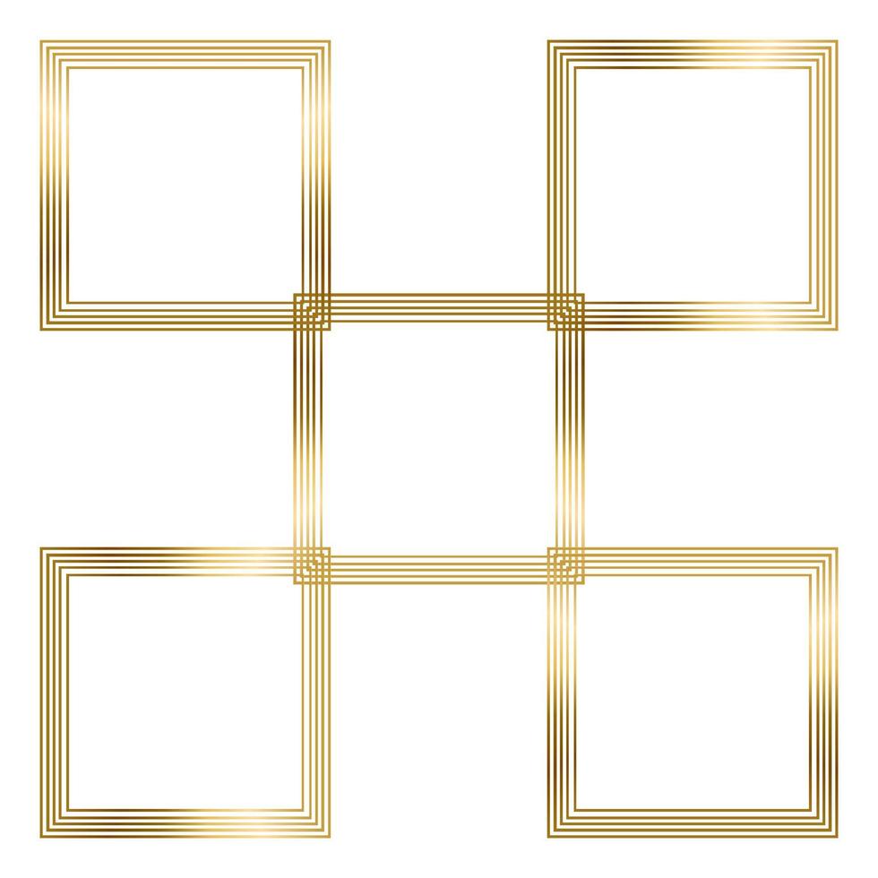 Square Golden Frame on The White Background. EPS10 vector