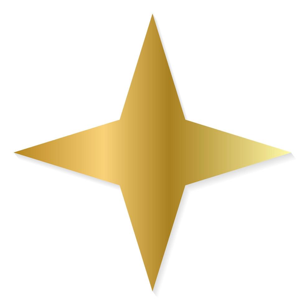 Golden Star on The White Background. EPS10 vector