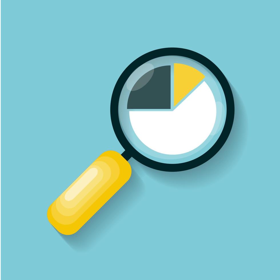 icono de lupa en la ilustración de vector de estilo plano moderno