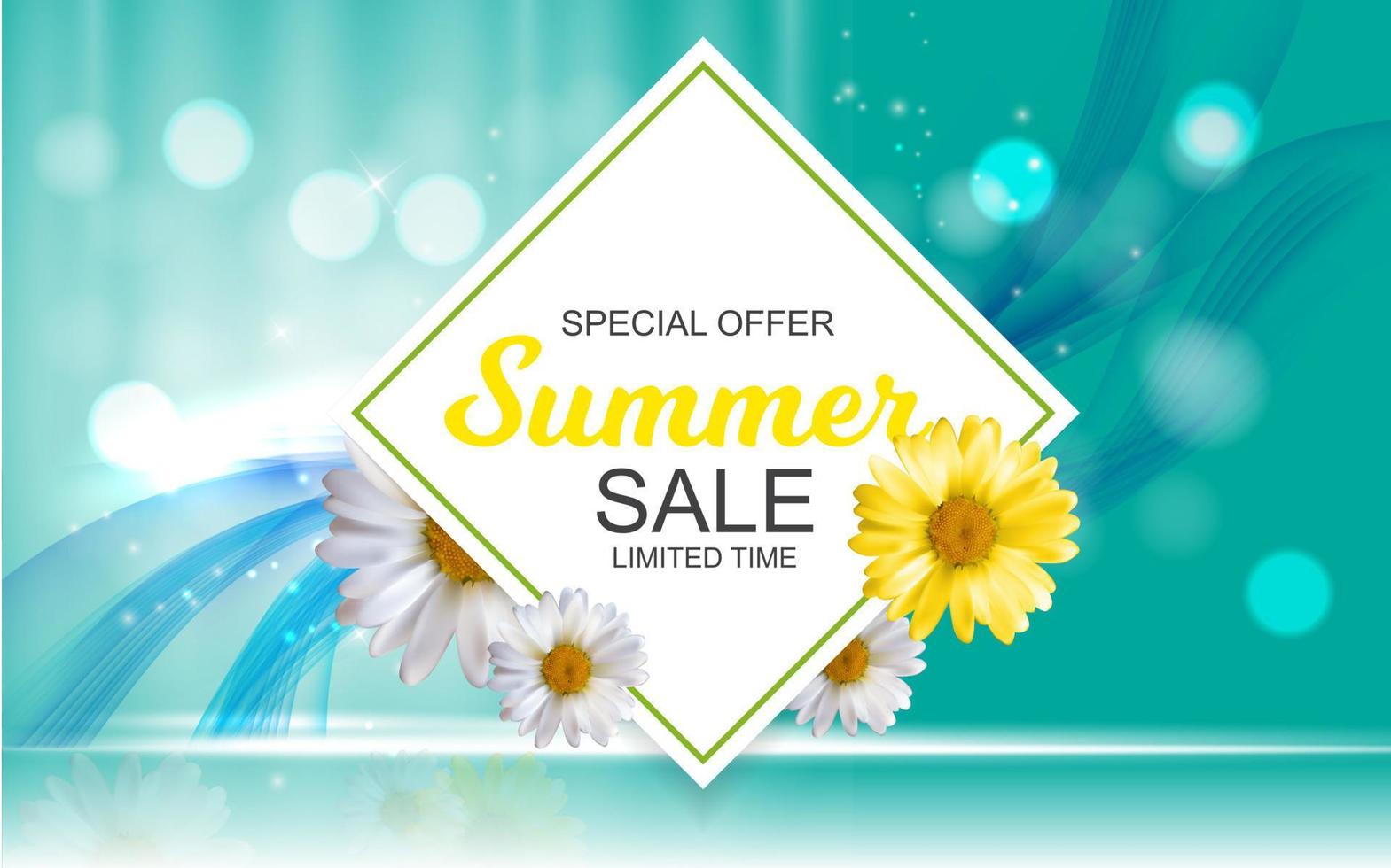 Summer Sale Banner Template for your Business. Vector Illustration