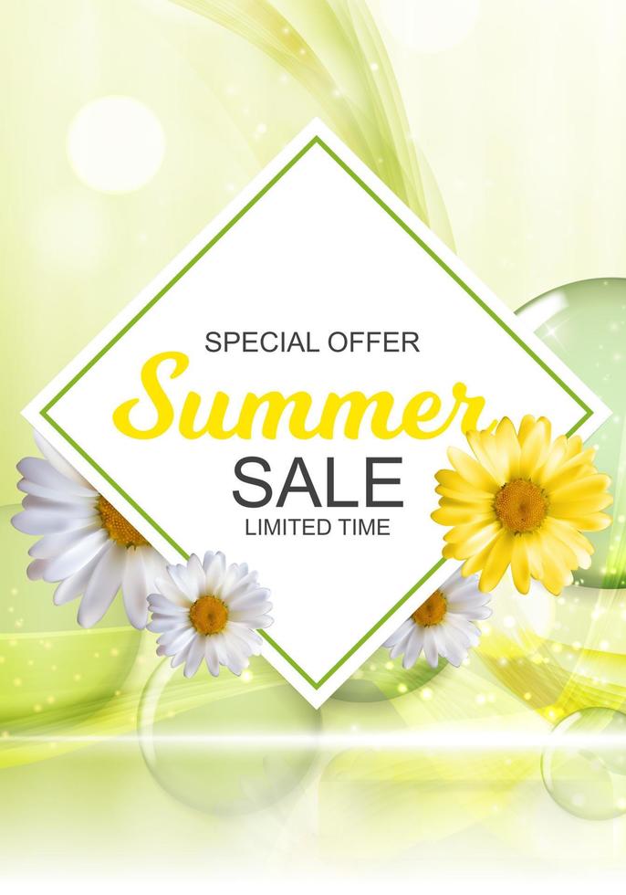 Summer Sale Banner Template for your Business. Vector Illustration