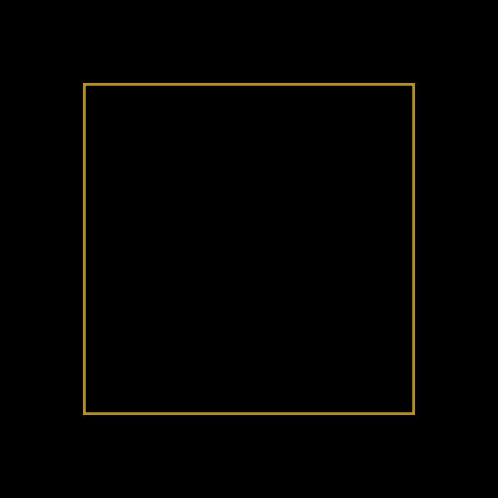 Square Golden Frame on The Black Background vector